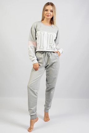 ست لباس راحتی طوسی زنانه ساده Espuar - کد 780989623