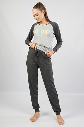 ست لباس راحتی طوسی زنانه ساده Espuar - کد 795640715