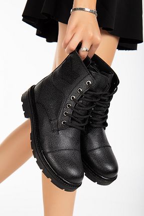 بوت / نیم بوت مشکی زنانه چرم مصنوعی BY ERG SHOES - کد 860201512