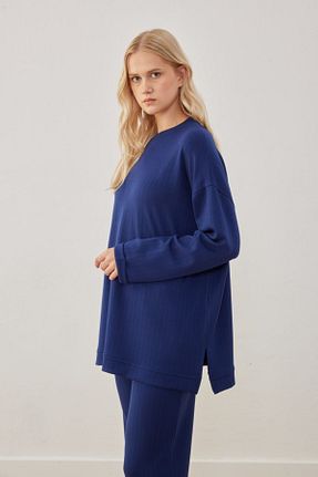 ست بالاتنه و پائین تنه سرمه ای زنانه بافتنی MVStore - کد 871354842