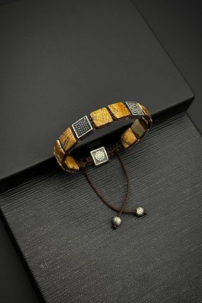 دستبند نقره قهوه ای مردانه 925 عیار FRNCH - کد 871371403