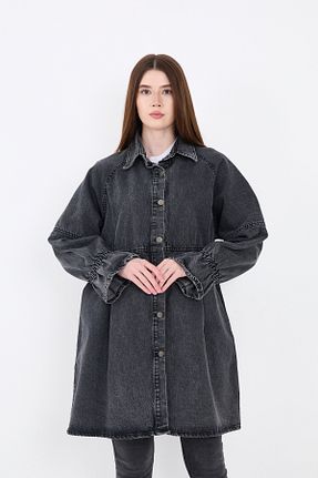 کت طوسی زنانه اورسایز ENZİM JEANS - کد 871372433