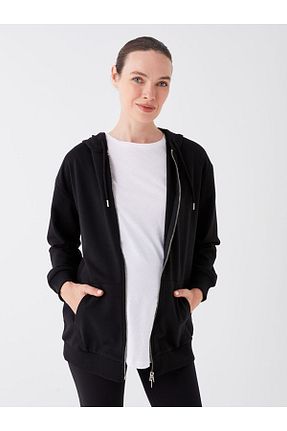 سوئیشرت مشکی زنانه ساده LC Waikiki - کد 889606892
