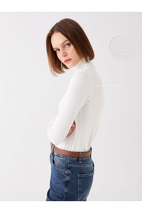 پلیور نباتی زنانه ساده LC Waikiki - کد 795345470