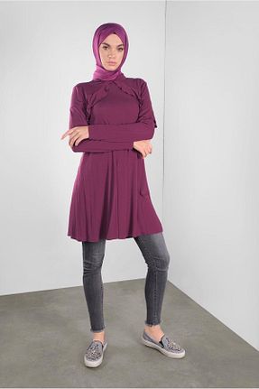 تونیک حجاب صورتی زنانه مخلوط ویسکون Alvina - کد 823172616