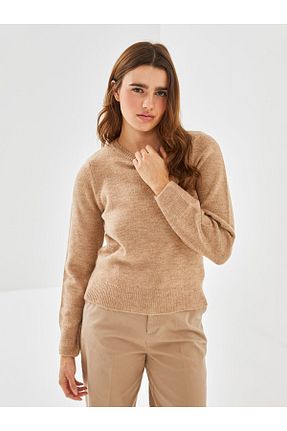پلیور بژ زنانه ساده LC Waikiki - کد 871390566