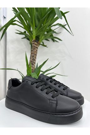 کفش اسنیکر مشکی مردانه چرم اصل Klay Shoes - کد 871386410