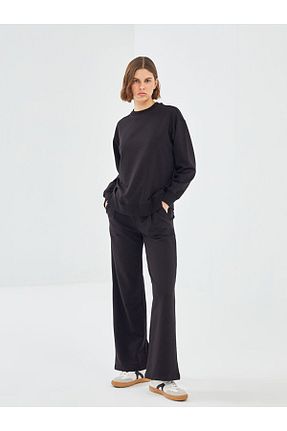 شلوار کرمگن مشکی زنانه اورسایز LC Waikiki - کد 871387157