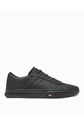 کفش اسنیکر مشکی مردانه چرم اصل Tommy Hilfiger - کد 846988697