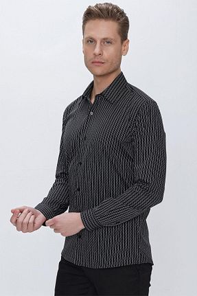 پیراهن مشکی مردانه اسلیم فیت Efor - کد 646904443