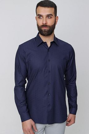 پیراهن سرمه ای مردانه اسلیم فیت Efor - کد 302409969