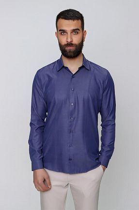 پیراهن سرمه ای مردانه رگولار Efor - کد 302378214