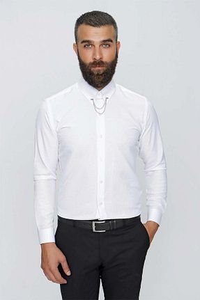 پیراهن سفید مردانه رگولار Efor - کد 646896365