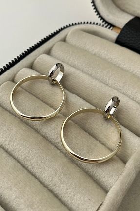 گوشواره جواهر طلائی حلقه Modex - کد 2414120