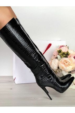 چکمه مشکی زنانه چرم مصنوعی trendyes - کد 871448287