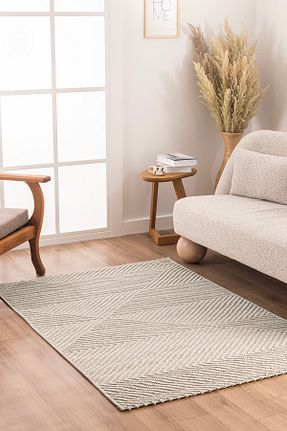 فرش بژ قابل شستشو Koza Halı - کد 818147188