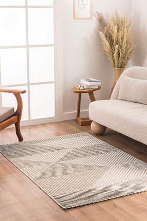 فرش بژ قابل شستشو Koza Halı - کد 818149842