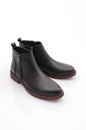 بوت / نیم بوت مشکی مردانه چرم خالص Dgn - کد 871470500