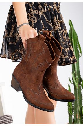 بوت / نیم بوت قهوه ای زنانه چرم مصنوعی Butik - کد 864989386