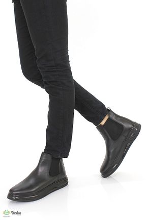 بوت / نیم بوت مشکی مردانه چرم خالص MARCOMEN - کد 871519500