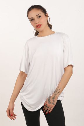 تیشرت سفید زنانه اورسایز khaos - کد 804500499
