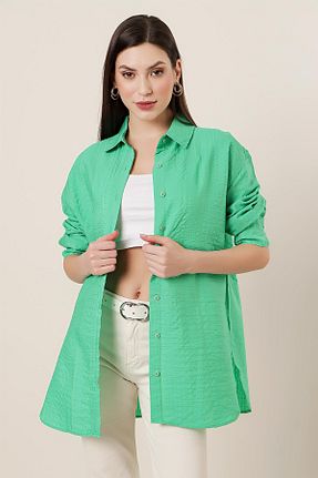 پیراهن سبز زنانه رگولار By Saygı - کد 462117453