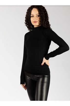 بادی مشکی زنانه یقه نیم ماهیگیر BLUEMOOR - کد 177518865