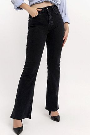 شلوار جین مشکی زنانه پاچه اسپانیولی Vivika - کد 871543350
