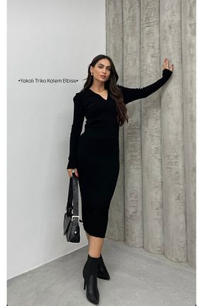 لباس مشکی زنانه تریکو DIEANDMORE - کد 871577353