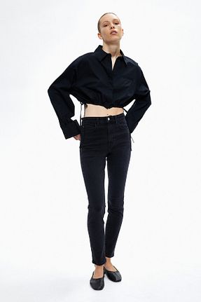 شلوار جین مشکی زنانه پاچه تنگ H&M - کد 871580587