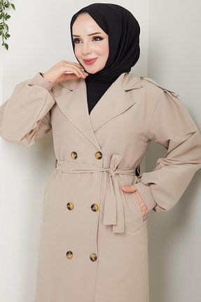 ترنچکت حجاب بژ زنانه پلی استر benguen - کد 871626695