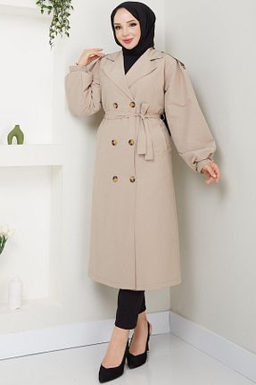 ترنچکت حجاب بژ زنانه پلی استر benguen - کد 871626695