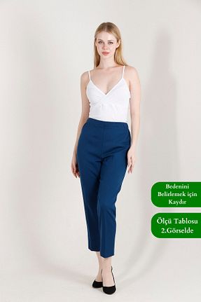 شلوار آبی زنانه مخلوط پلی استر GOZZE - کد 857424838