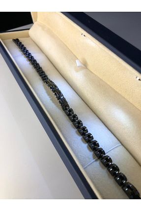 دستبند استیل (فولاد) مشکی مردانه استیل ضد زنگ vogutima - کد 871532897