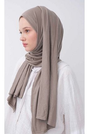 شال قهوه ای زنانه پنبه ای ardün hijab - کد 871661632