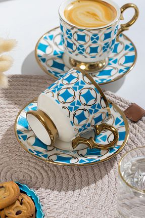 فنجان قهوه آبی 6 نفره Porsima - کد 871324168
