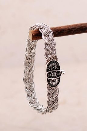 دستبند نقره طوسی زنانه 925 عیار Sümer Telkari - کد 784448773