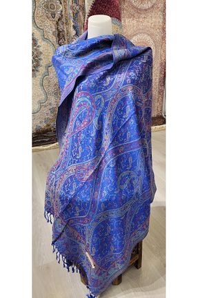 شال آبی زنانه کشمیر TOPRAK ART GALLERY - کد 871671606