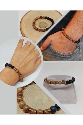 دستبند جواهر قهوه ای زنانه سنگ طبیعی Yasamtohumu - کد 871709712