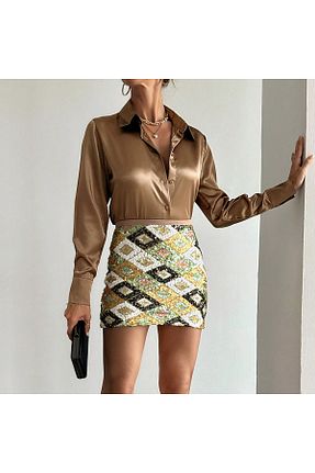 ست بالاتنه و پائین تنه قهوه ای زنانه بافتنی SERBA - کد 871665602