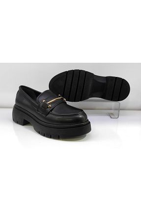 کفش لوفر مشکی زنانه چرم مصنوعی DUALİPA - کد 871707874