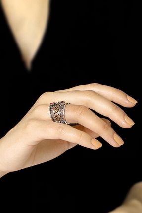 انگشتر نقره زنانه یاقوت Sümer Telkari - کد 32456781
