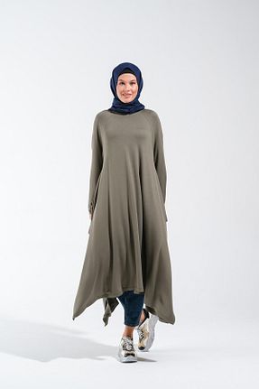 تونیک حجاب خاکی زنانه مخلوط ویسکون Plistre - کد 672444421
