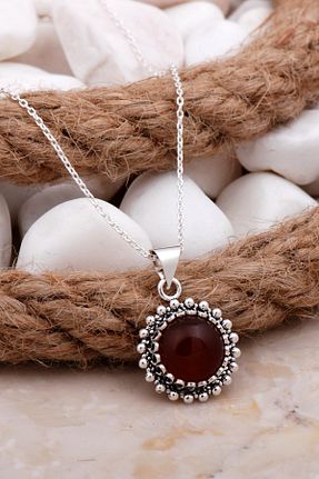 گردنبند نقره قهوه ای زنانه 925 عیار Sümer Telkari - کد 461766010