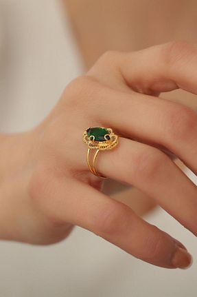 انگشتر طلا زرد زنانه 14 عیار Bayar Gold - کد 103166160