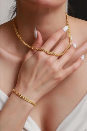 ست طلا زرد زنانه 14 عیار Bayar Gold - کد 276130342