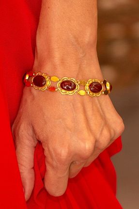 دستبند طلا زرد زنانه 14 عیار Bayar Gold - کد 62379340