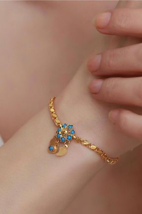 دستبند طلا زرد زنانه 14 عیار Bayar Gold - کد 305420071