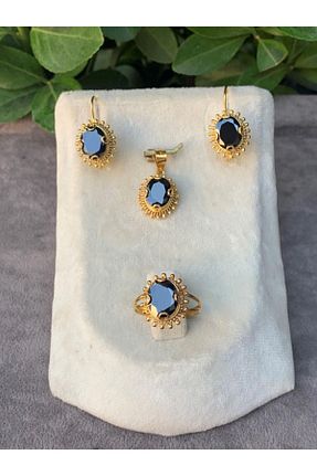 ست طلا مشکی زنانه 14 عیار Bayar Gold - کد 117288320