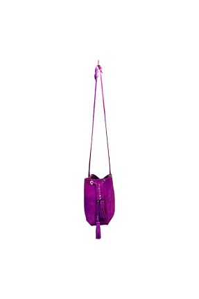 کیف پستچی بنفش زنانه چرم خالص Rodos - کد 871679660